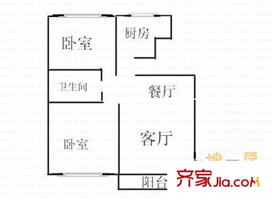 泉苑文景軒戶型圖泉苑?文景軒 2室 戶型圖 2室2廳1衛(wèi)1廚