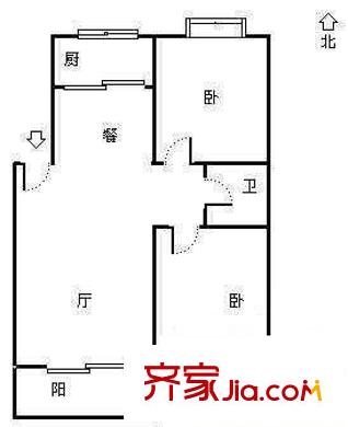 都市花園 2室 戶型圖