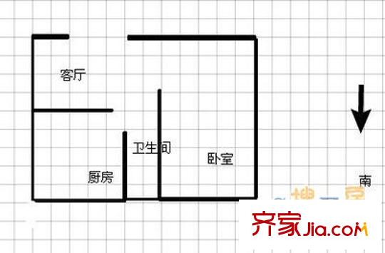 濟(jì)微路公路局宿舍 1室 戶型圖