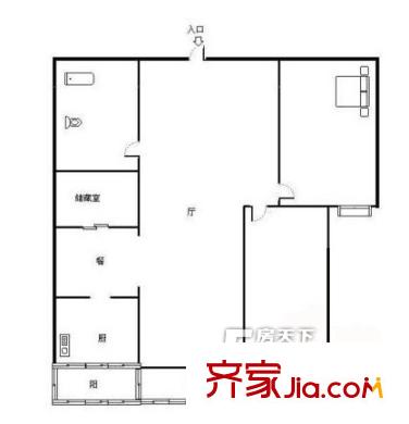 建國小經(jīng)三路學(xué)區(qū)房戶型圖白馬山南路宿舍 2室2廳1衛(wèi)1廚