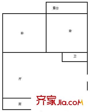 金石鑫小區(qū) 2室 戶(hù)型圖