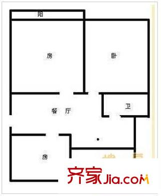 教育學(xué)院宿舍 2室 戶型圖