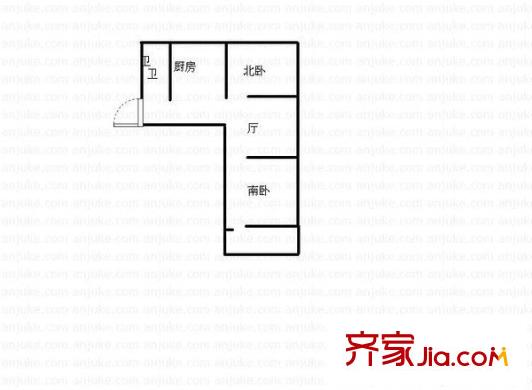 教育學(xué)院宿舍 2室 戶型圖