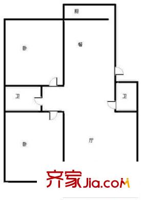 開(kāi)元西區(qū) 2室 戶型圖