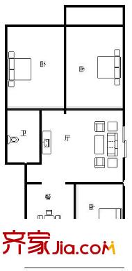 開元西區(qū) 3室 戶型圖