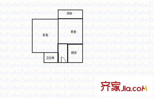 銅元局前街宿舍 2室 戶型圖