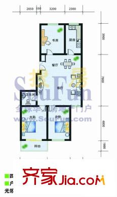 歷山苑戶型圖3室2廳1衛(wèi)1廚