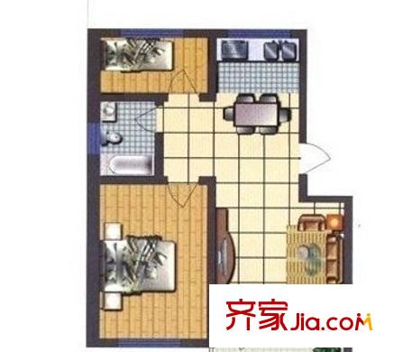 九城尚都 2居室 戶型圖