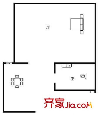 九城尚都 1居室 戶型圖