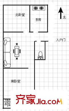 勞教所宿舍 2居室 戶型圖