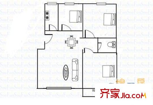 漿水泉路水利廳宿舍戶型圖漿水泉路10號水利廳宿舍 3室 戶型圖 3室2廳1衛(wèi)1廚