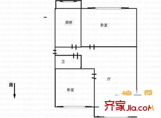 漿水泉路水利廳宿舍戶型圖漿水泉路10號水利廳宿舍 2室 戶型圖 2室2廳1衛(wèi)1廚