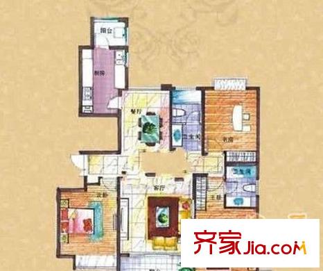 地礦家園 3室 戶型圖