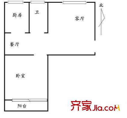 興和苑小區(qū) 1居室 戶型圖