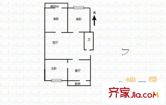 山大南路省直宿舍戶型圖山大南路省直單位宿舍 3室 戶型圖 3室2廳1衛(wèi)1廚