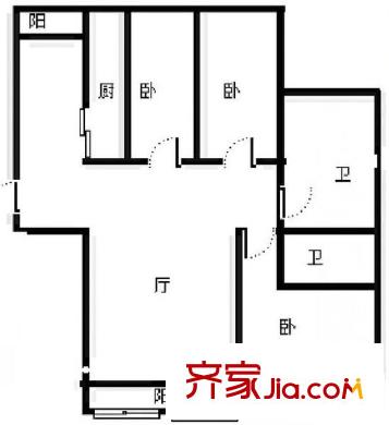 重汽嘉盛苑 4室 戶型圖
