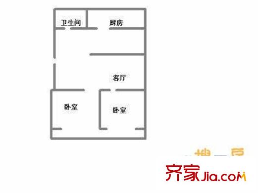 天橋區(qū)環(huán)衛(wèi)局宿舍 2室 戶型圖