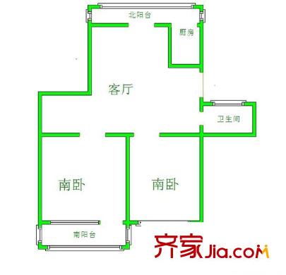 閔子騫路榮軍醫(yī)院宿舍戶型圖閔子騫路榮軍醫(yī)院 2室 戶型圖 2室1廳1衛(wèi)1廚