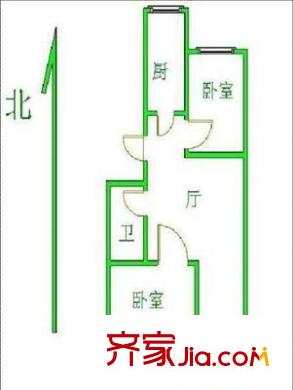 解放東路冶金研究院宿舍 3室 戶型圖