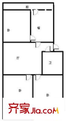 開(kāi)元西區(qū) 3室 戶型圖