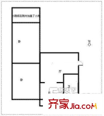 霞侶市街單位宿舍戶型圖霞呂市街單位宿舍 戶型圖1 2室1廳1衛(wèi)1廚