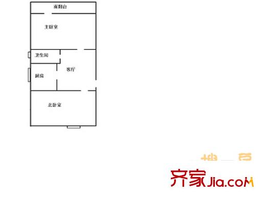 十畝園林業(yè)廳宿舍 2室 戶型圖