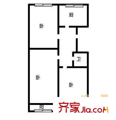 經(jīng)十路槐蔭段宿舍戶型圖經(jīng)十路（槐蔭區(qū)）單位宿舍 3室 戶型圖 3室1廳1衛(wèi)1廚