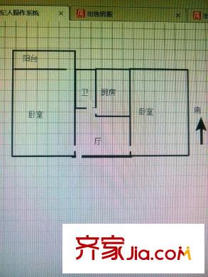 經(jīng)十路槐蔭段宿舍 2室 戶型圖