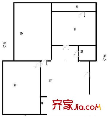 經(jīng)十一路千佛山段宿舍 3居室 戶型圖