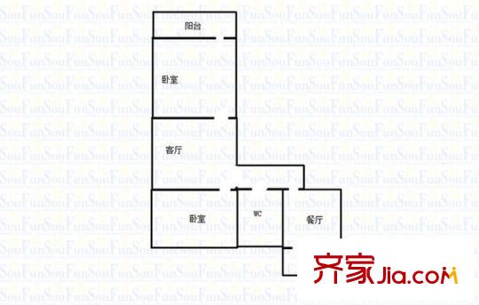 成豐橋單位宿舍 2室 戶型圖