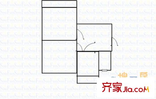 清聯(lián)花園 1室 戶型圖