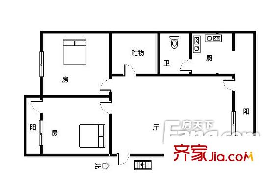 清聯(lián)花園戶型圖2111 2室1廳1衛(wèi)1廚