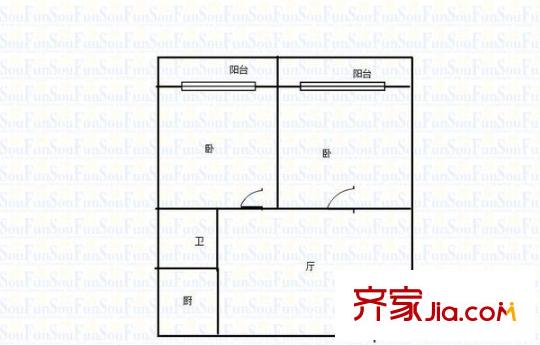 清聯(lián)花園 2室 戶型圖