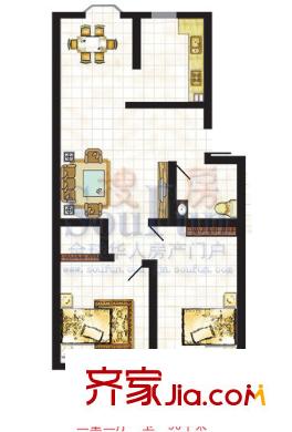 西楊家園戶型圖2室2廳1衛(wèi)