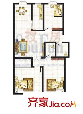 西楊家園戶型圖3室2廳2衛(wèi)