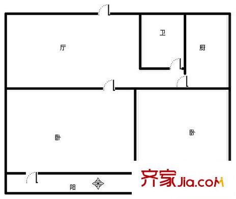 西義和莊 2居室 戶型圖