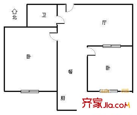 山大南路西段宿舍戶型圖山大南路西段單位宿舍 2室 戶型圖 2室1廳1衛(wèi)1廚