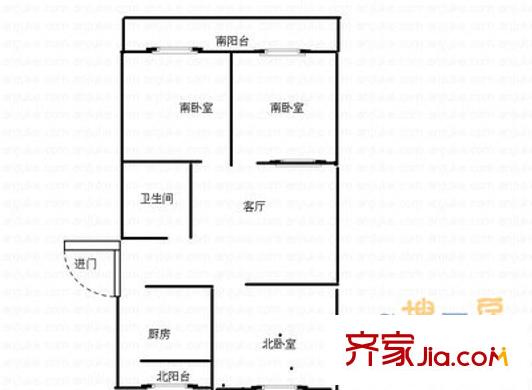 聚賢街建行宿舍戶型圖聚賢街建設(shè)銀行單位宿舍 3室 戶型圖 3室1廳1衛(wèi)1廚