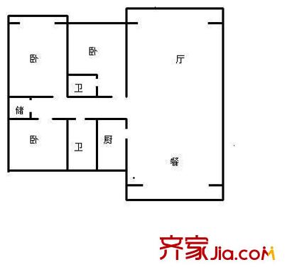 重汽嘉盛苑 3室 戶型圖
