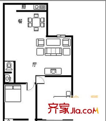 天橋區(qū)環(huán)衛(wèi)局宿舍 2室 戶型圖