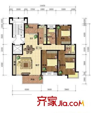 體育嘉苑 3室 戶型圖