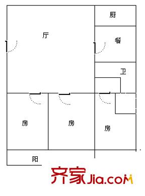 體育嘉苑 3室 戶型圖