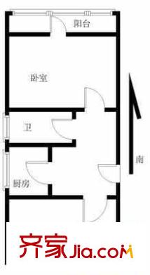 十畝園林業(yè)廳宿舍 2室 戶型圖