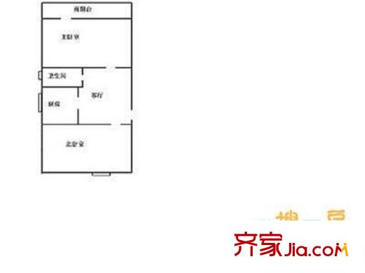 十畝園林業(yè)廳宿舍 2室 戶型圖