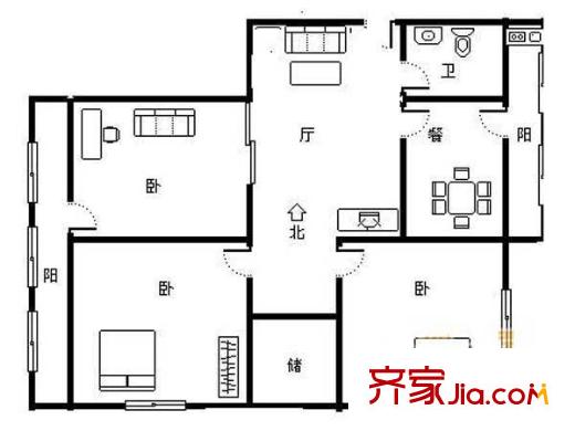 千佛山東路人防宿舍 戶型圖