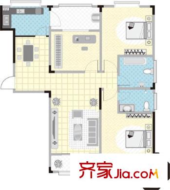 長(zhǎng)興苑三室兩廳兩衛(wèi)139.54平米A戶型