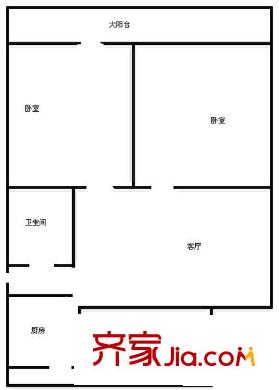 標(biāo)山南路單位宿舍 3室 戶型圖