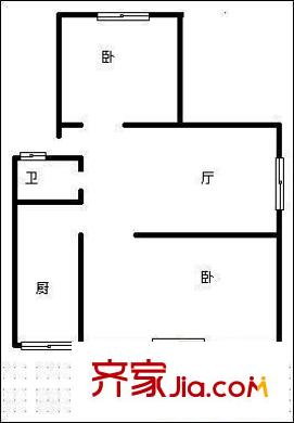 標山南路單位宿舍 2室 戶型圖