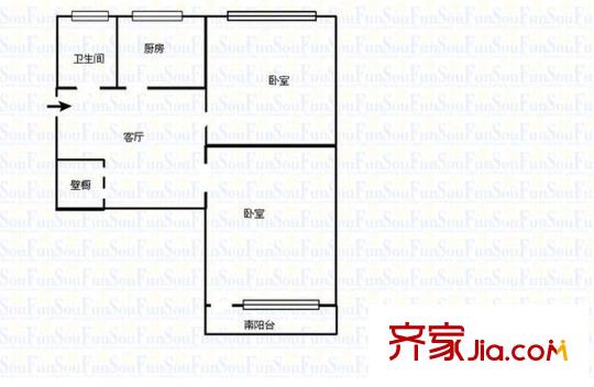 西義和莊 2居室 戶型圖