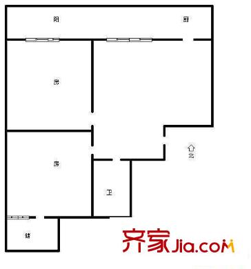 建苑花園 2居室 戶型圖